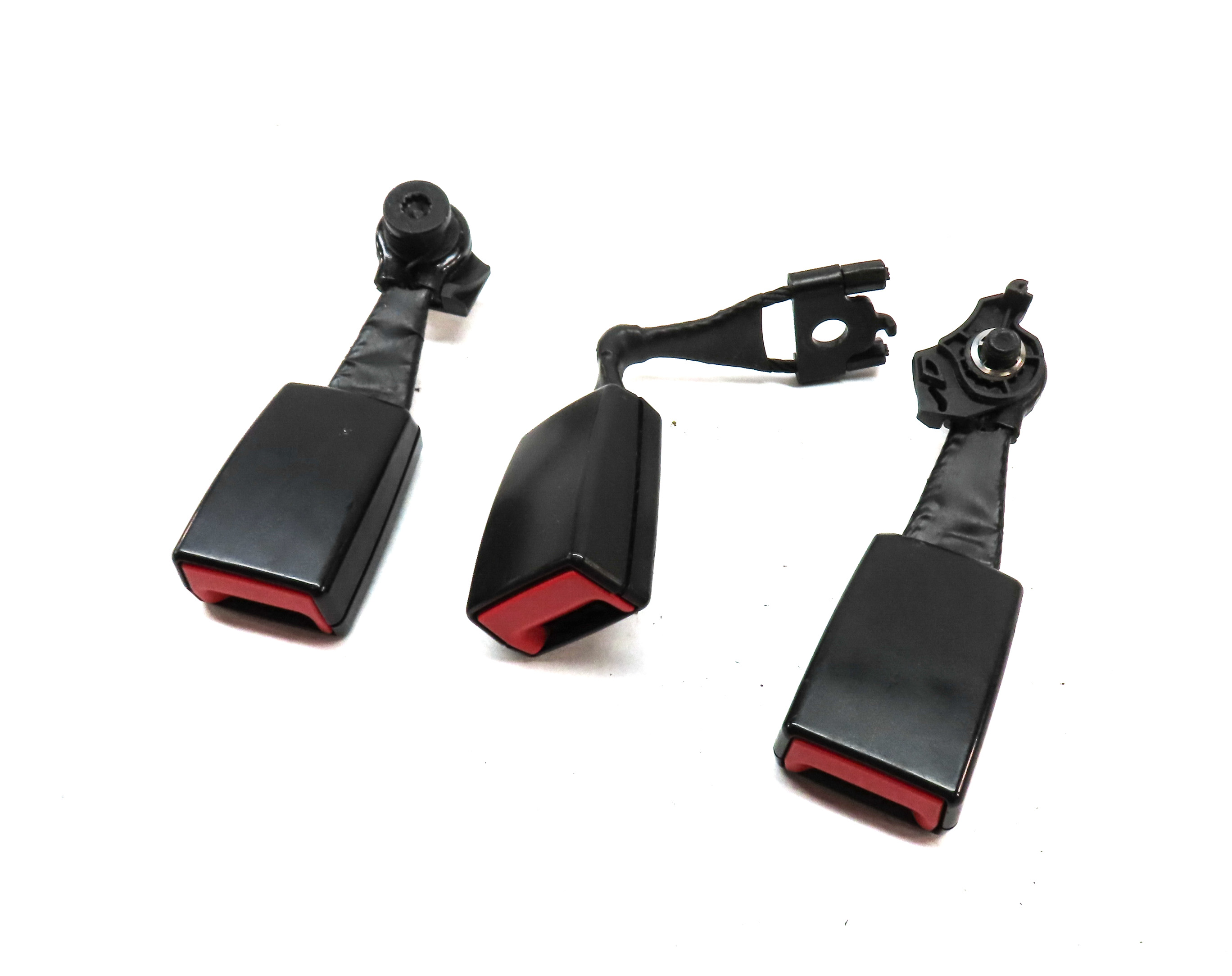 14 AUDI SQ5 B8 8R REAR LEFT/CENTER/RIGHT SEATBELT BUCKLE RECEIVER SET/3 (BLACK) — exact item pictured